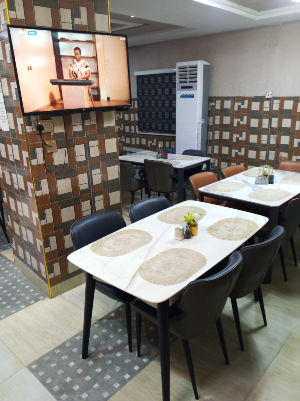 Match-day seating in the restaurant